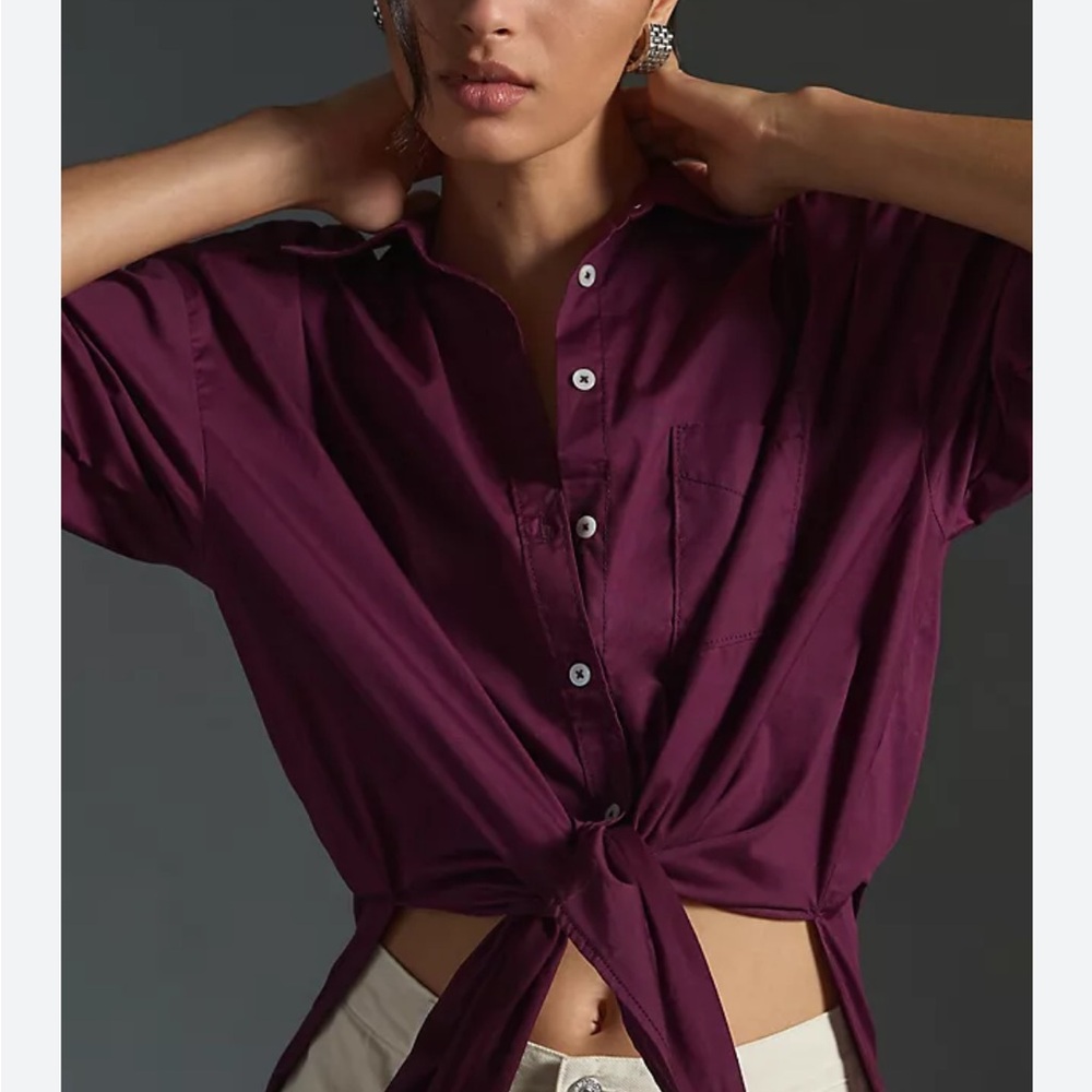 Anthropologie Bennet Button Down Shirt - Purple